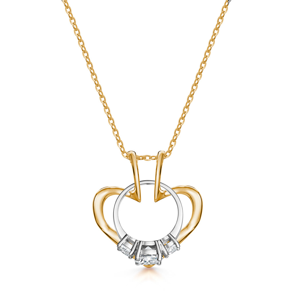 Personalised Heart Ring Keeper Necklace, 40% OFF